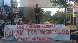 Gelombang Unjuk Rasa Mahasiswa Jelang Kedatangan 500 TKA China ke Sultra