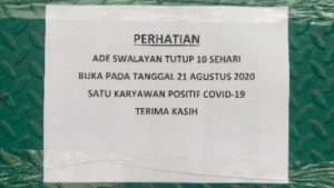 Satu Karyawan Positif Corona, Swalayan Ade Kendari Ditutup