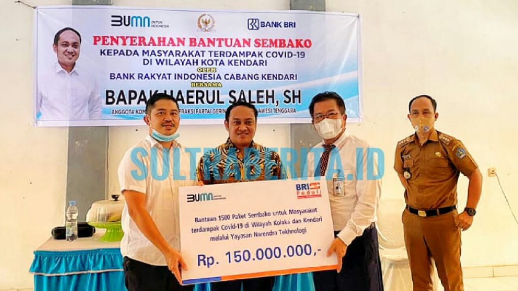 BRI Samratulangi Kucurkan Paket Sembako Warga Terdampak Covid-19 di Kendari & Kolaka