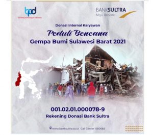 Empati Korban Bencana Sulbar, Bank Sultra Galang Donasi Internal