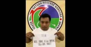 Pria Asal Unaaha Diciduk di Kostnya Gegara Pegang Sabu
