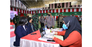 Kapolri Tinjau Vaksinasi Massal KSPSI di Sumedang