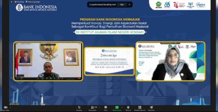 Kegiatan webinar Bank Indonesia bersama IAIN Kendari.