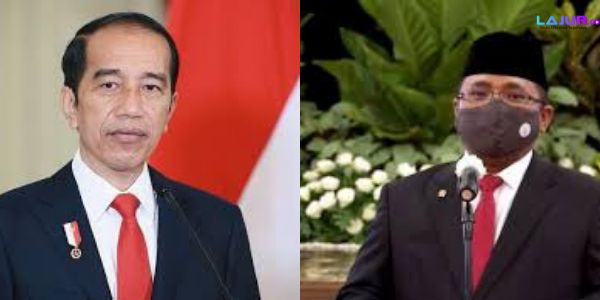 Presiden Joko Widodo dan Menteri Agama Yaqut Cholil Qoumas.