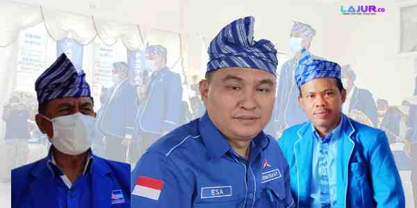 Ketua DPD Partai Demokrat Sultra, Muh Endang SA dan Pengurus Partai Demokrat Sultra kompak pakai kampurui.