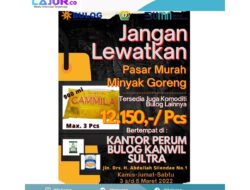 Bulog Sultra Gelar Pasar Murah Minyak Goreng Besok, Dibanderol Hanya Rp 12.150