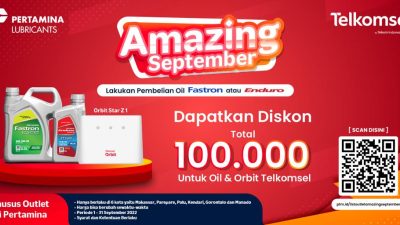 Telkomsel dan Pertamina Lubricants Regional Sulawesi Luncurkan Program Amazing September