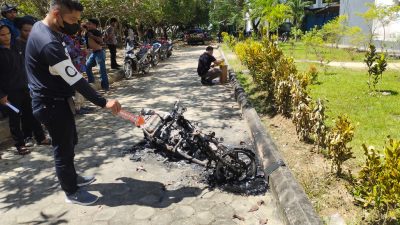 Motor Milik Mahasiswa Terbakar di Fakultas Teknik UHO, Polisi Masih Selidiki Pelakunya
