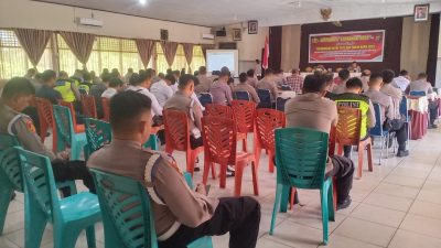 Jelang Pengamanan Nataru, Ratusan Personil Polresta Kendari Gelar Latihan Pra Operasi Lilin Anoa
