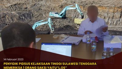 Penyidik Kejati Periksa Dirut Perumda Sultra Dugaan Korupsi Penjualan Ore di Mandiodo