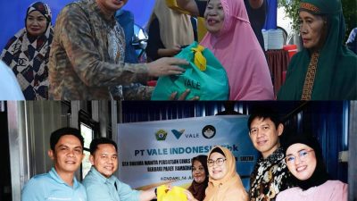 PT Vale Gandeng Pemda Kolaka dan DLH Sultra, Sebar Ribuan Paket Sembako ke Kaum Dhuafa