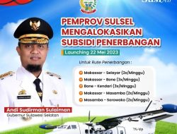 Gubernur Sulsel Aktifkan Penerbangan Pesawat Rute Kendari-Bone Pakai Susi Air