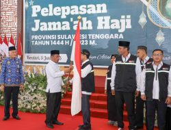 Asrun Lio Lepas Ribuan Jemaah Calon Haji Sultra Menuju Tanah Suci, Diterbangkan Dalam Lima Kloter