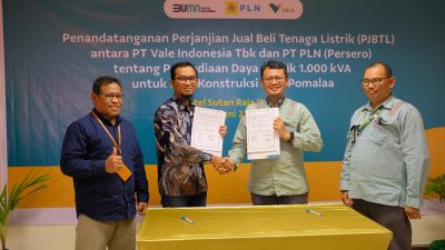 PT Vale Blok Pomalaa Gaet Kerjasama PLN UP3 Kendari, Suplai Daya Listrik Selama Fase Konstruksi