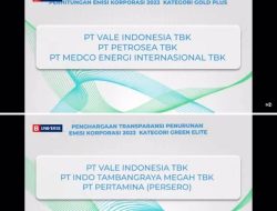 PT Vale Borong Dua Penghargaan Ajang Penganugerahan Transparansi Emisi Korporasi 2023