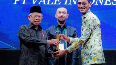 PT Vale Raih Padmamitra Award Kategori Kewirausahaan Forum CSR Indonesia, Tropi Diserahkan Wapres RI
