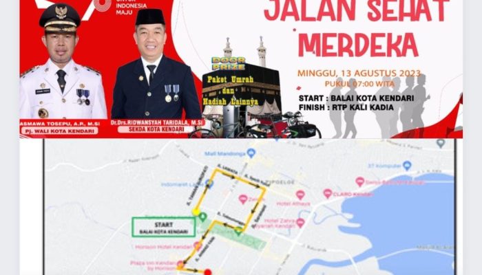 Jalan Sehat Merdeka Pemkot Kendari, Berhadiah Paket Umrah, Ini Rutenya!