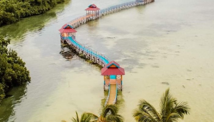 Mengintip Jernihnya Pantai Topa Wabula dari Jembatan Langkobici