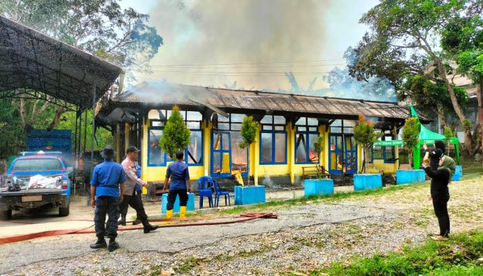 Bangunan Mako Tagana Sultra Ludes Terbakar, Api Menyala dari Stop Kontak Dicok Rice Cooker