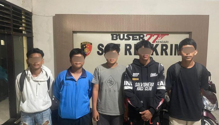 Lima Pelajar Diamankan Buser77 Satreskrim Polresta Usai Lakukan Penganiayaan Pakai Golok Sisir