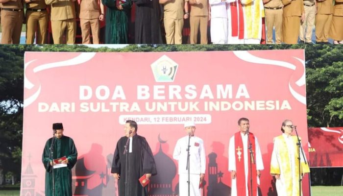 Doa Bersama Lima Pemuka Agama di Sultra Jelang Puncak Pemilu 14 Februari