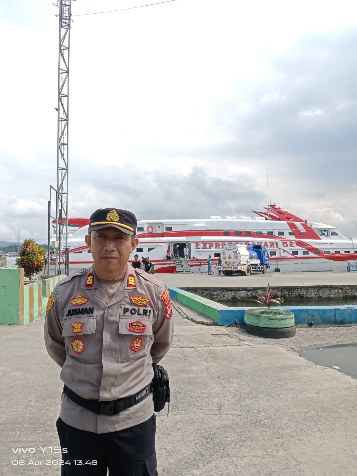 Kapolsek Kesatuan Pelaksanaan Pengamanan Pelabuhan (KP3) Kendari, AKP Jusman.