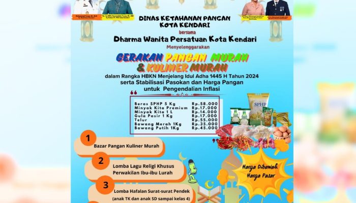 Bulog Sultra Sediakan Beras SPHP Hingga Minyak Selama Pasar Murah GPM di Balaikota Kendari
