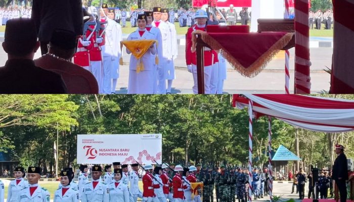 Siswa SMAN 4 Kendari & SMAN 1 Oheo Jadi Pembawa Baki HUT ke-79 RI di Kantor Gubernur Sultra