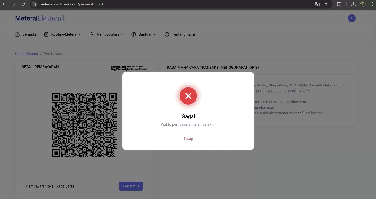 E-meterai Error