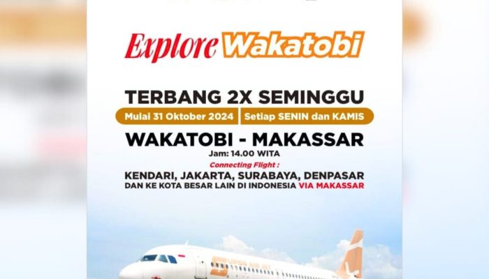 Pemesanan Tiket Pesawat Super Air Jet Rute Wakatobi-Makassar Dibuka Per 31 Oktober
