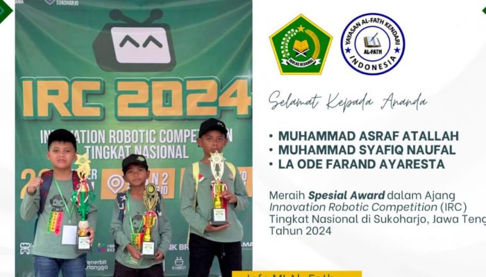 Cerita Tim Robotik MI Al Fath Kendari Hingga berhasil Bawa Piala di Ajang Nasional