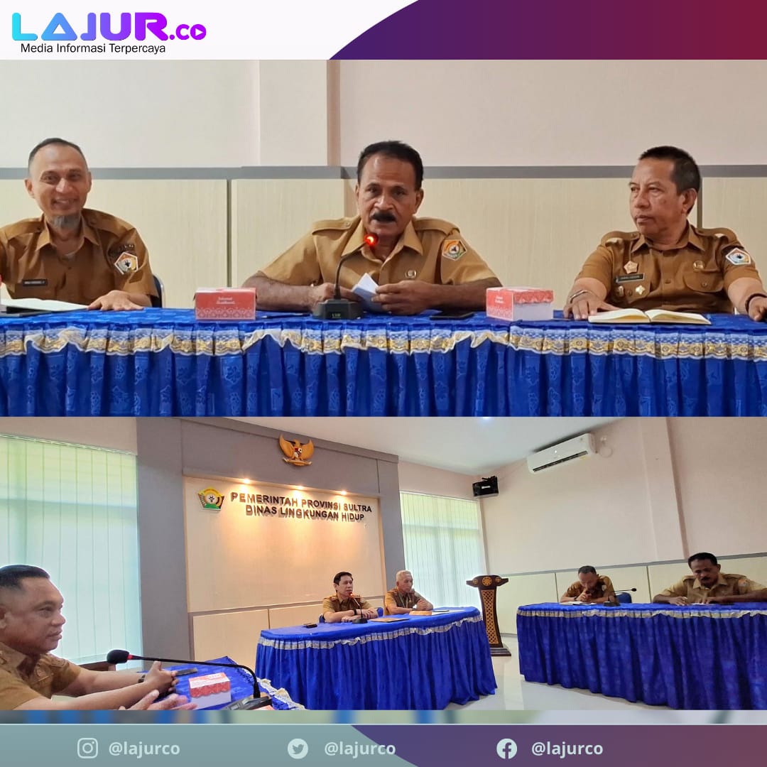 Ketgam 4: Kepala Bidang (Kabid) Pengelolaan Sampah dan Limbah B3 DLH Sultra La Oba memberi masukan terkait agenda kolaborasi DLH Sultra - Dinas Koperasi & UMKM Sultra membentuk Koperasi Maggot di Konawe.