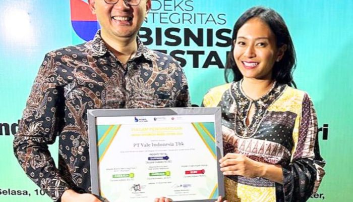 PT Vale Raih Pengakuan Tinggi di Indeks Integritas Bisnis Lestari