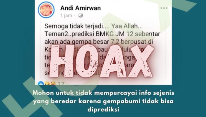 BMKG Sultra Imbau Warga Tak Termakan Pesan Hoax Soal Prediksi Gempa Bumi
