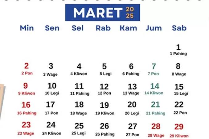 Libur Lebaran, kalender