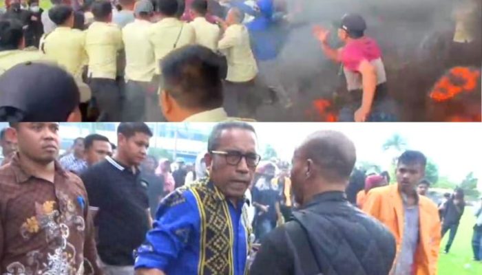 Diwarnai Kericuhan, Massa Tolak Hasil Pilrek UHO Adu Mulut dengan Prof Zamrun
