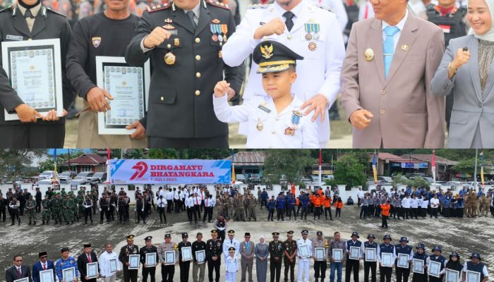 Polres Koltim Gelar Upacara HUT Bhayangkara ke-79 di Aula Rujab Bupati