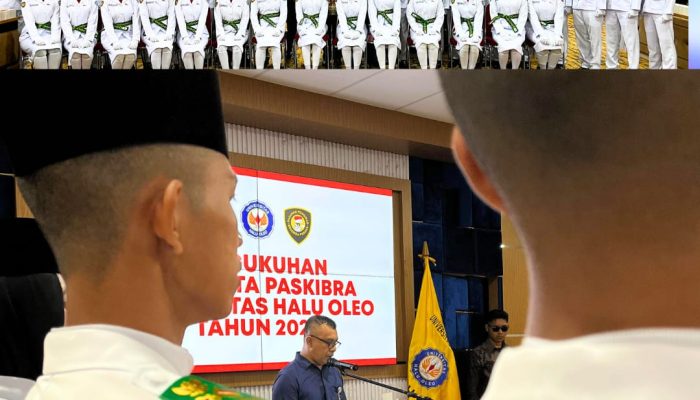 31 Mahasiswa UHO Jadi Paskibraka, Kibarkan Merah Putih HUT RI Perdana Dipimpin Rektor Prof Armin
