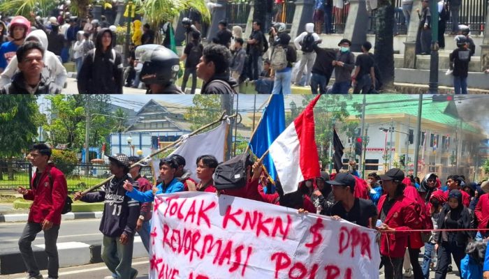 Ribuan Massa Aksi ‘Kepung’ Gedung DPRD Sultra, Pagar Kantor Dipanjati