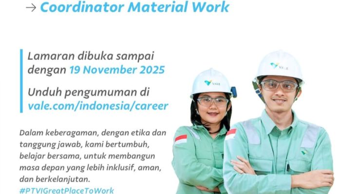 PT Vale Buka Lowongan Kerja untuk Warga Luwu Timur: Peluang Berkarier di Bidang Otomasi dan Material Project