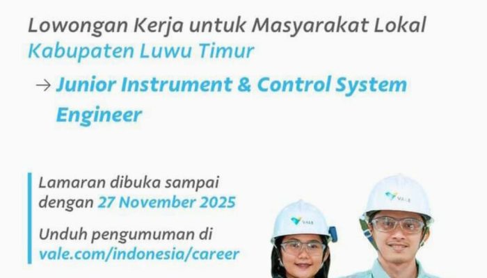 PT Vale Buka Loker Khusus Warga Luwu Timur, Peluang untuk Perempuan, Laki-Laki, dan Disabilitas