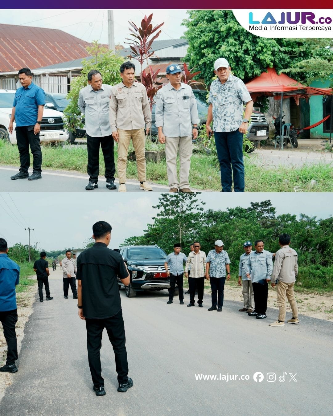 Ketgam 2 : Wagub Sultra Ir Hugua meninjau ruas jalan SP3 Konda - Bandara Haluoleo yang baru saja rampung digarap tahun 2025 lalu.